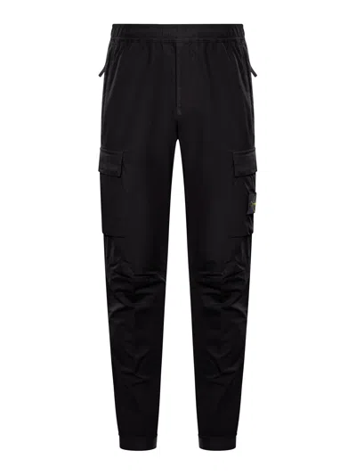 Stone Island Black Parachute Canvas Cargo Pants