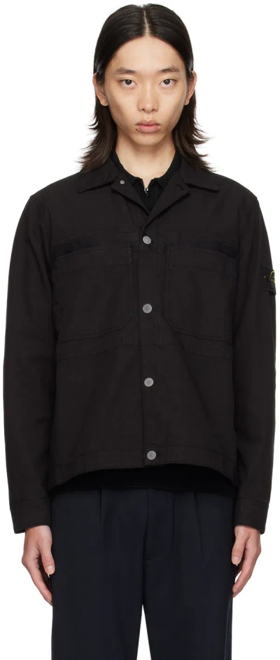 Stone Island Comfortable Overshirt With Chest Pockets In Black