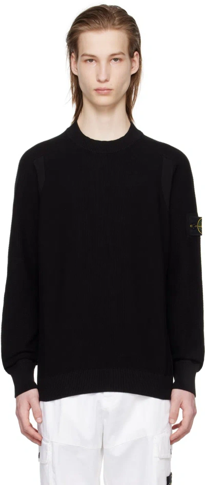 Stone Island Black Patch Sweater In V0029 Black