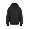 Stone Island Logo-appliquéd Garment-dyed Cotton-jersey Zip-up Hoodie In Black