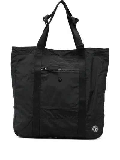 Stone Island Zip Pocket Bag With Internal Snap Pocket And Compass Logo Patch In Red