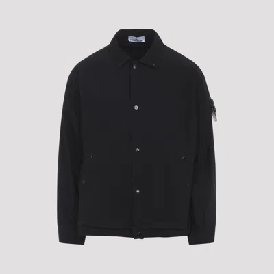 STONE ISLAND STONE ISLAND BLACK POLYESTER JACKET
