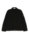 Stone Island Black Jacket With Classic Collar
