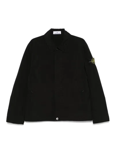 STONE ISLAND STONE ISLAND BLACK POLYESTER JACKETS