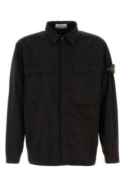 Stone Island Black Poplin Shirt