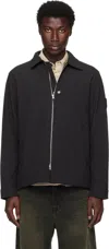 Stone Island Mens Black Soft-shell Pointed-collar Jacket In Black