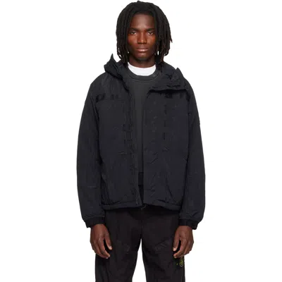 Stone Island Black Q100007 Warp Rib Nylon-tc Jacket
