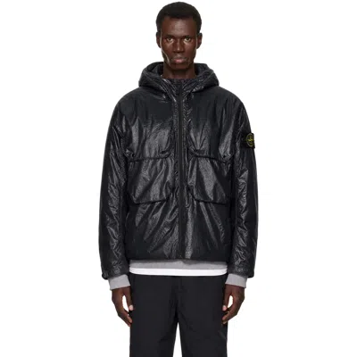 Stone Island Black Q100019 Light Nylon 3l-tc Jacket