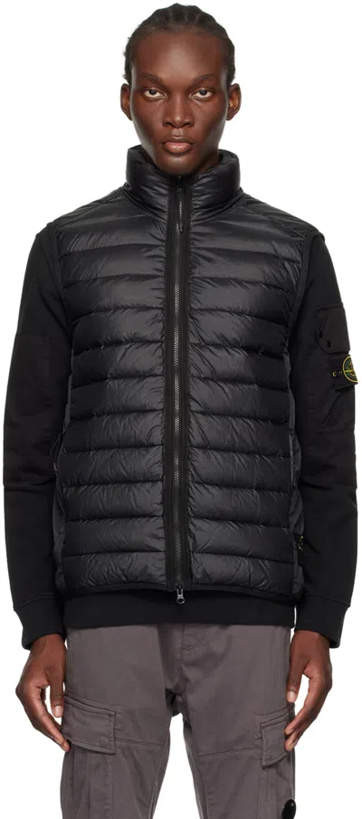 Stone Island Black Quilted Down Vest In A0029 Black