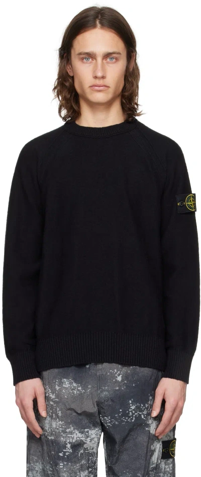 Stone Island Ribbed-knit Cotton Sweater In Black | ModeSens