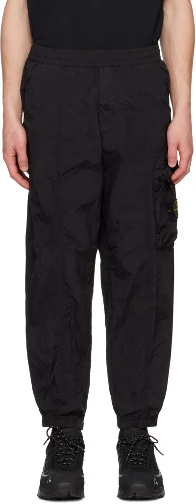 Stone Island Black Regenerated Nylon Metal Econyl Cargo Pants In V0029 Black