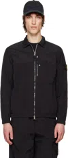 Stone Island Black Regenerated Nylon Metal Econyl Overshirt In V0029 Black
