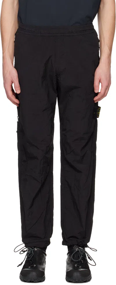 Stone Island Black Regenerated Nylon Metal Econyl Sweatpants In V0029 Black
