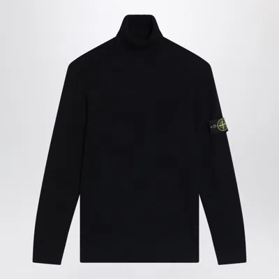 Stone Island Black Ribbed Turtleneck Sweater