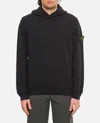 Stone Island 6100033 Organic Cotton Diagonal Fleece 'old' Effect In Black