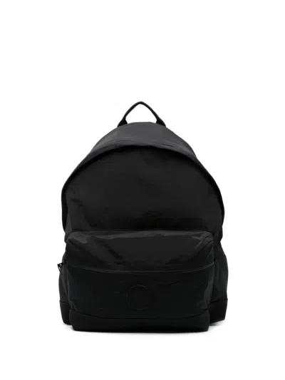 Stone Island Black Rounded Backpack With Padded Shoulder Straps