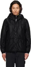 Stone Island Black Run-proof Nylon Mesh-tc Reversible Jacket In Black