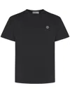 Stone Island Slim Fit Cotton Jersey T-shirt With Compass Patch In Black