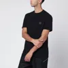 Stone Island Black Slim T-shirt With Logo Patch In Black