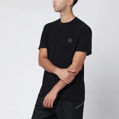 Stone Island Black Slim T-shirt With Logo Patch