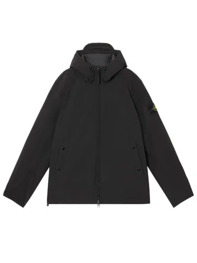 STONE ISLAND BLACK SOFT SHELL PADDED JACKET