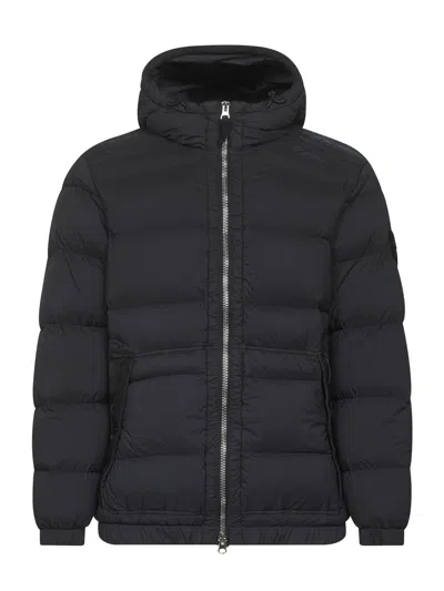Stone Island Black Stretch Nylon Hooded Down Jacket