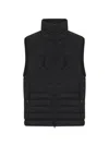 Stone Island Down Vest With Seamless Feather Tunnels And Anti-drop In Black