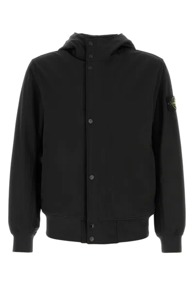 Stone Island Black Stretch Polyester Jacket