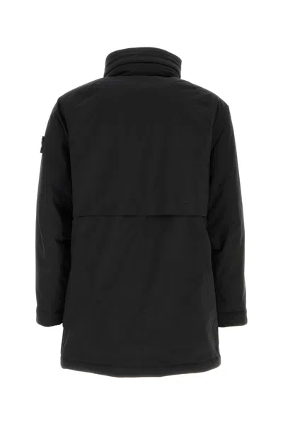 STONE ISLAND STONE ISLAND BLACK STRETCH POLYESTER PADDED JACKET