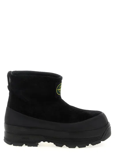 STONE ISLAND BLACK SUEDE ANKLE BOOTS