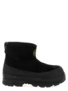 Stone Island Black Suede Ankle Boot With Logo In Black