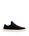 Stone Island Black Low Top Sneakers With Logo Patch On The Tongue In Suede Man In Black