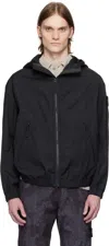 Stone Island Black Supima Cotton Canvas Non-aqueous Dyeing Jacket In V0029 Black