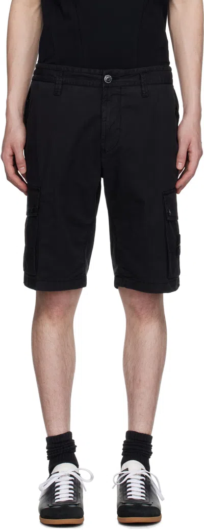 Stone Island Black Supima Cotton Twill Stretch-tc Shorts In V0029 Black