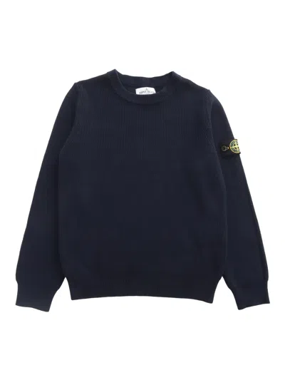 STONE ISLAND BLACK SWEATER WITH LOGO
