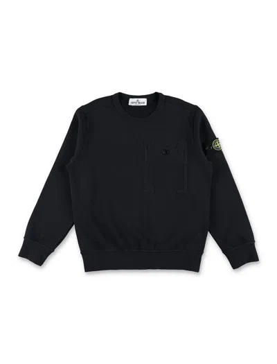 Stone Island Kids' Fleece Taschino Nylon In Black