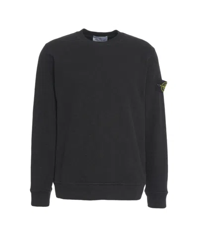 Stone Island Black Sweatshirt With Removable Logo Patch
