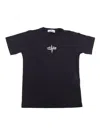 Stone Island Black T-shirt With Prints In Blue