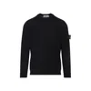 Stone Island Lightweight Wool Crew Neck Pullover In Blue