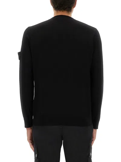 STONE ISLAND STONE ISLAND BLACK VIRGIN WOOL SWEATSHIRTS