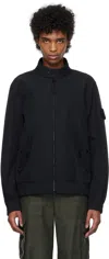 Stone Island Men's Zippered Cotton Jacket In Blue