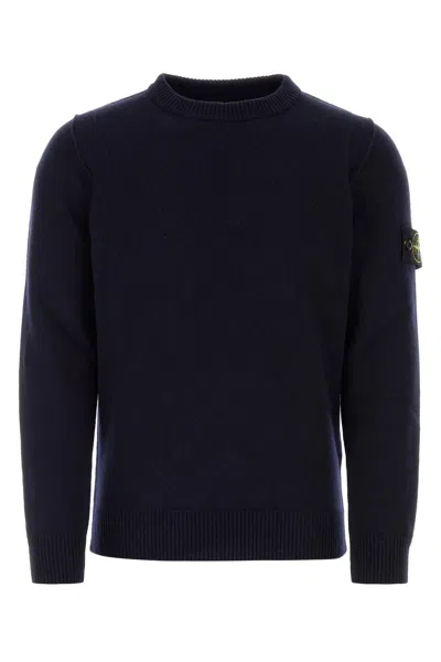 STONE ISLAND BLACK WOOL BLEND SWEATER