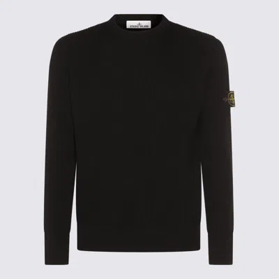 STONE ISLAND STONE ISLAND BLACK WOOL KNITWEAR