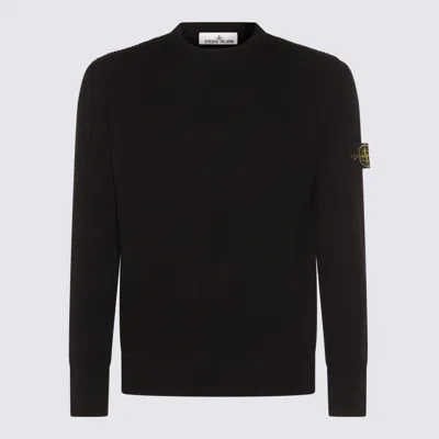STONE ISLAND BLACK WOOL KNITWEAR