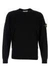 Stone Island Lightweight Wool Crew Neck Pullover In Blue