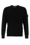 Stone Island Black Wool Sweater In Blue