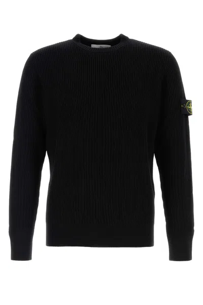 STONE ISLAND BLACK WOOL SWEATER