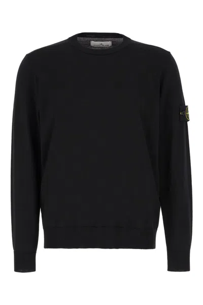 STONE ISLAND BLACK WOOL SWEATER