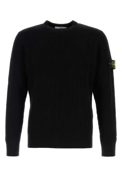 STONE ISLAND STONE ISLAND BLACK WOOL SWEATER