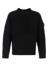 Stone Island Ghost Piece Crawneck Sweater In Black